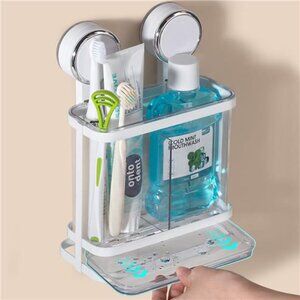 Toothbrush Holder Wall Mounted Electric Toothpaste Organizer Razor Bathroom